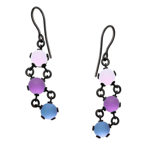 Three Color Maille Chain Earrings