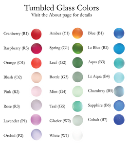 Color chart showing tumbled glass options